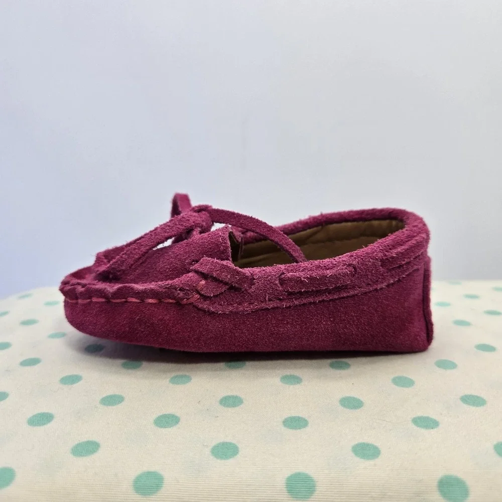 Cole Haan Infant Shoes Grant Driver Moccasins Electric Pink Suede 0-3 Months